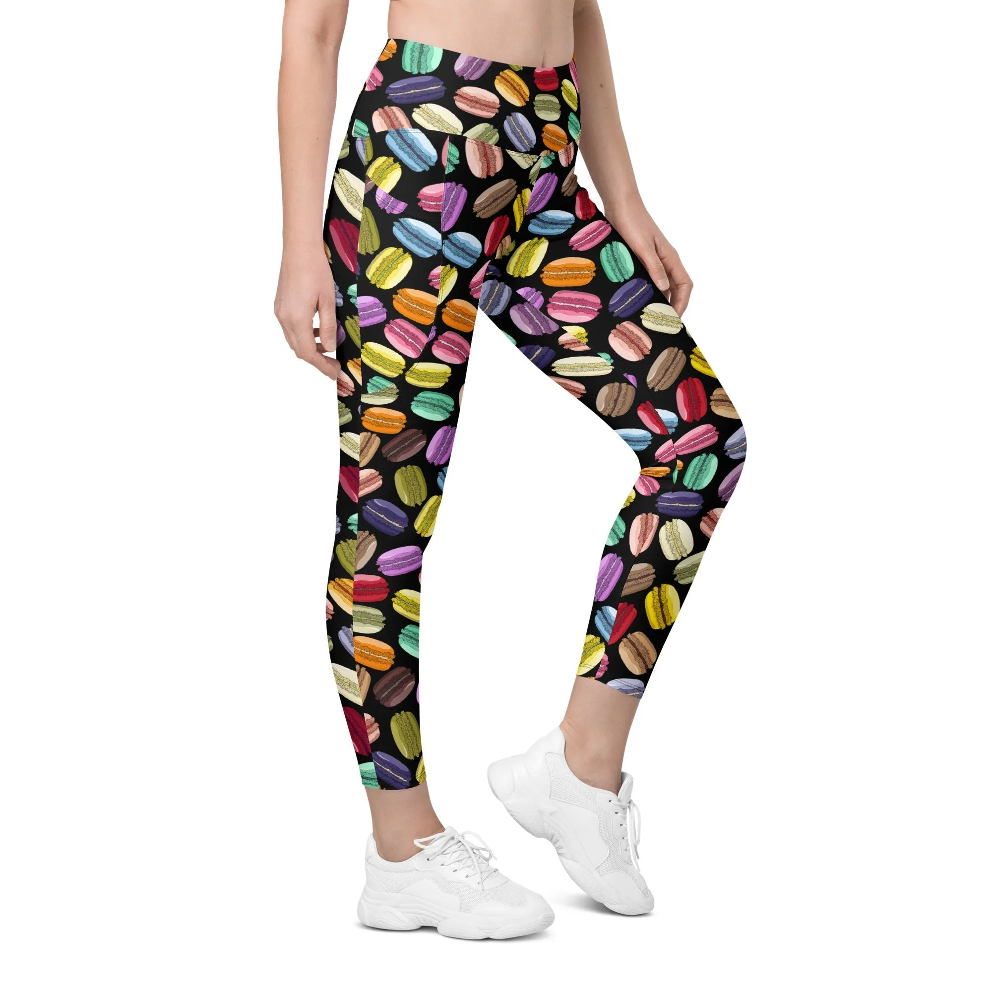 Macaroons Pattern Leggings With Pockets