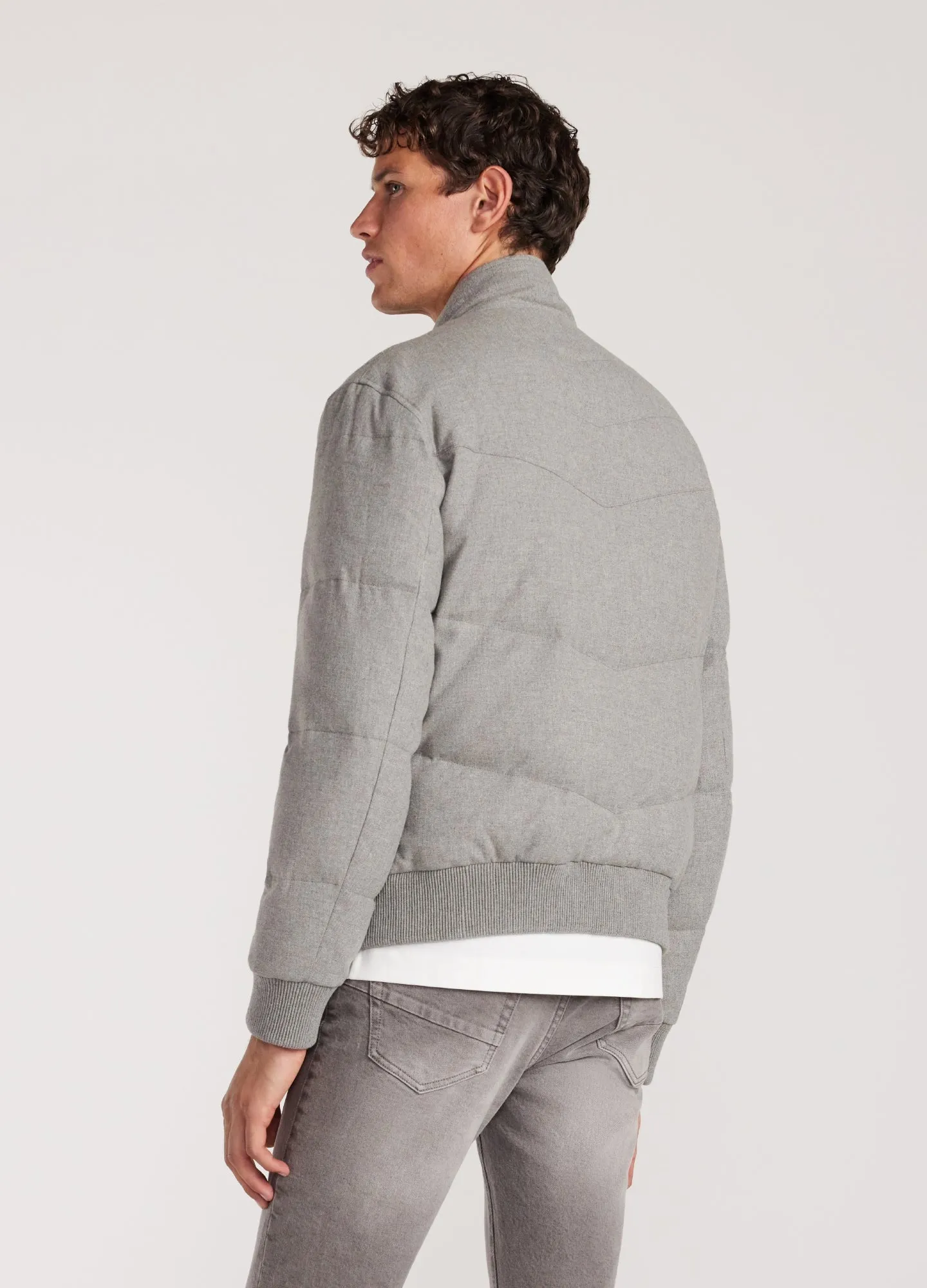 Melton Puffer Down Jacket Grey Marle