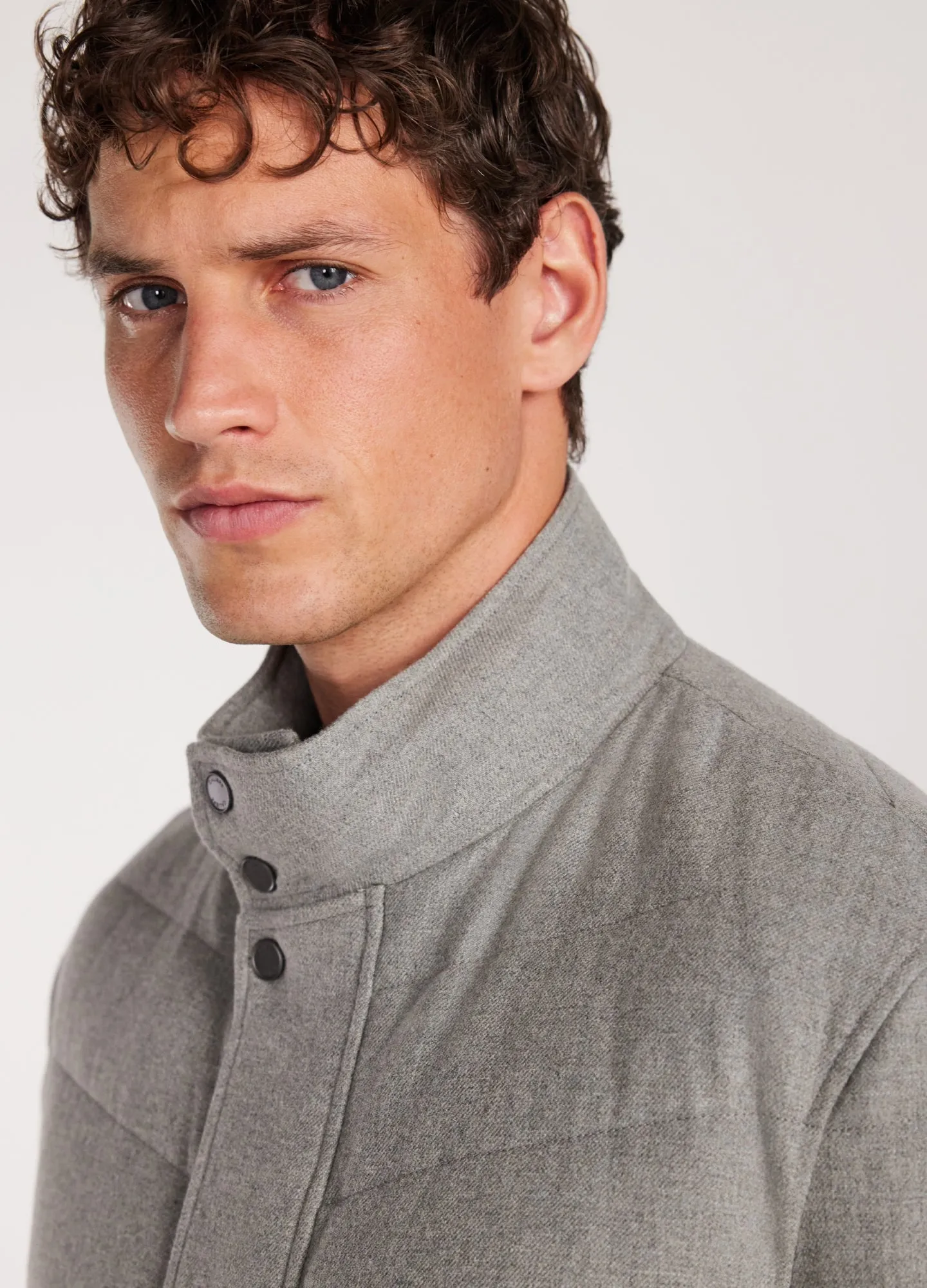 Melton Puffer Down Jacket Grey Marle