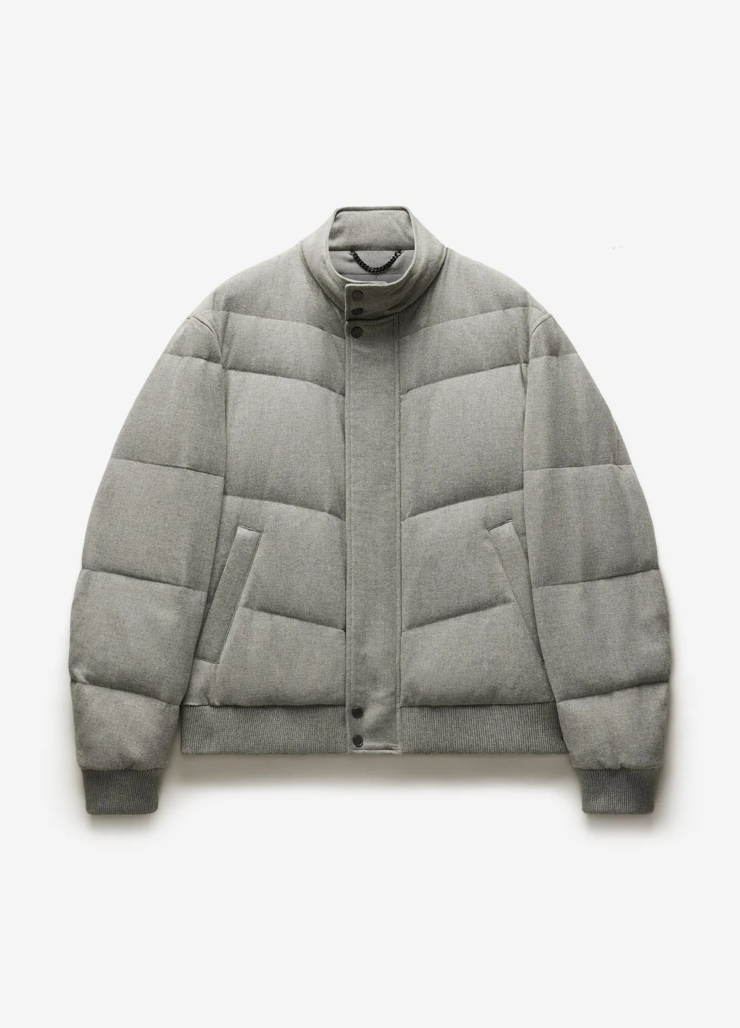 Melton Puffer Down Jacket Grey Marle