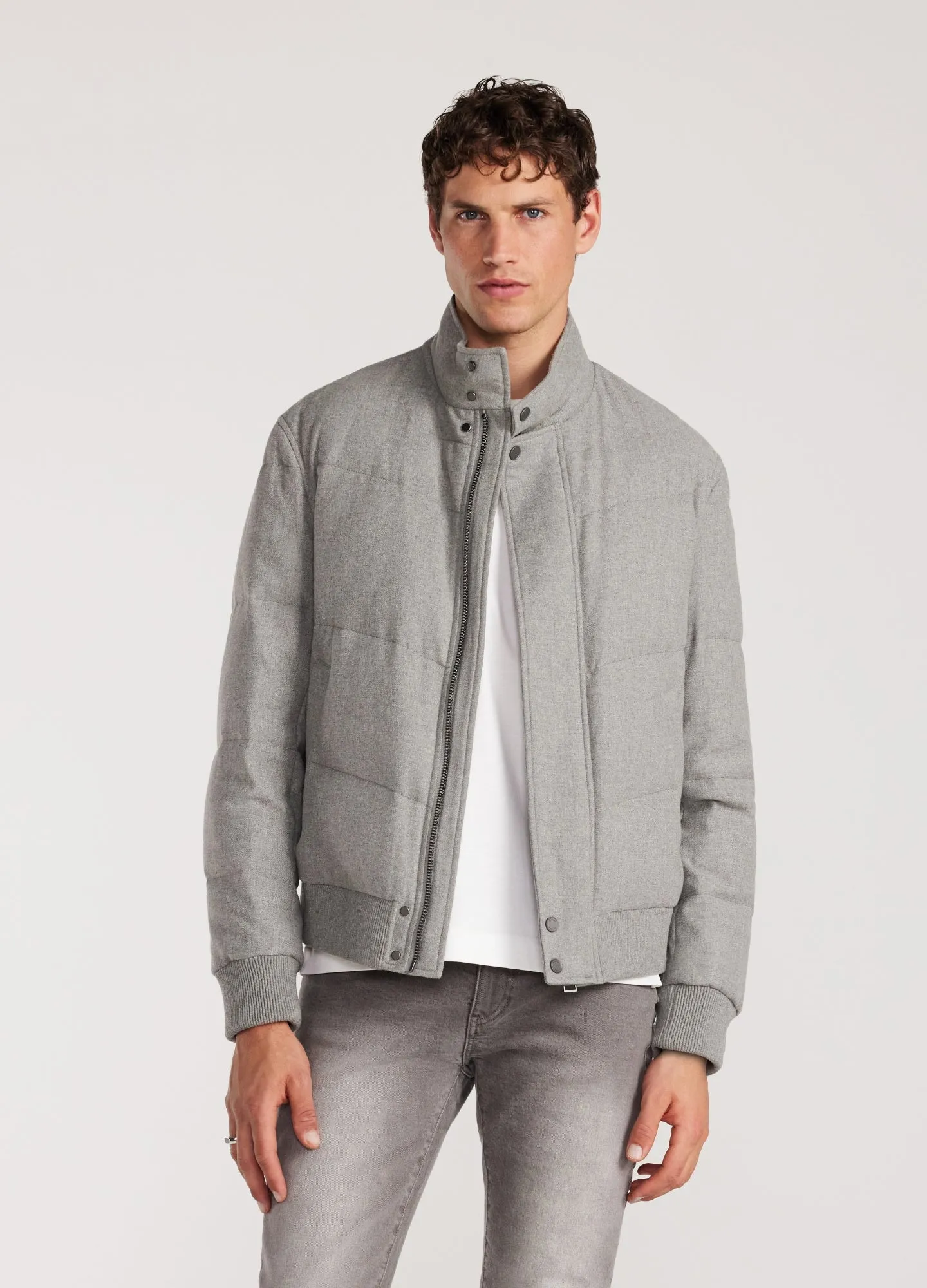 Melton Puffer Down Jacket Grey Marle