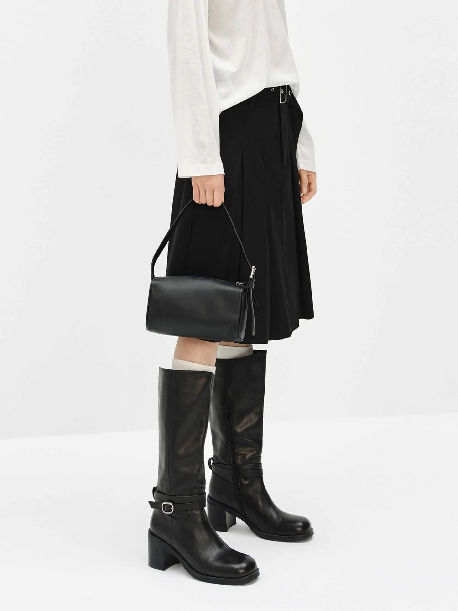 Midi Length Pleated Skirt
