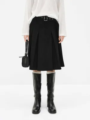 Midi Length Pleated Skirt