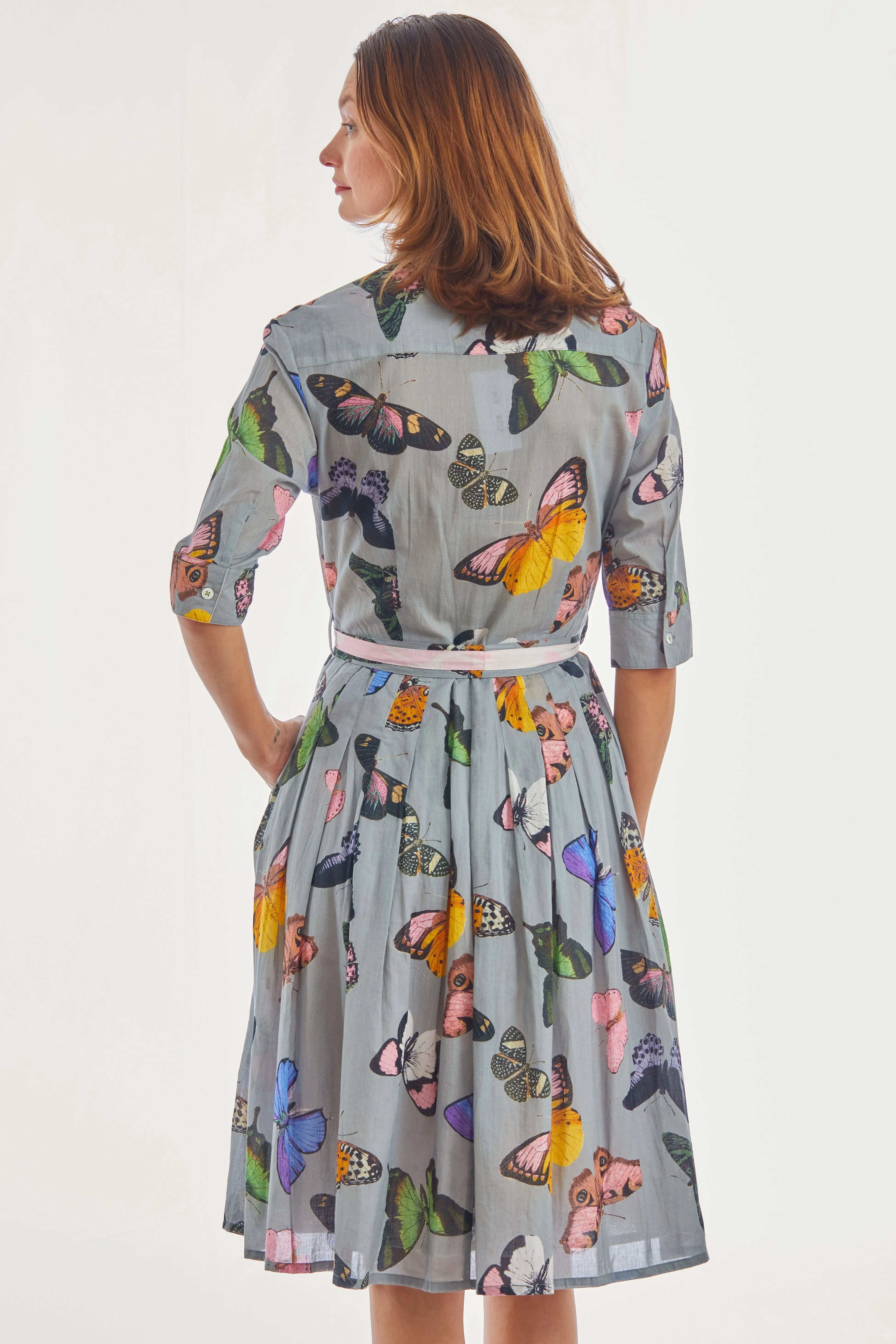 Mrs Maisel Dress - Grey Butterflies