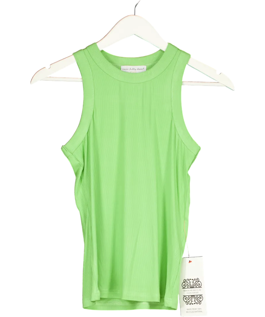 Never Fully Dressed Green Ribbed Tank Top UK M