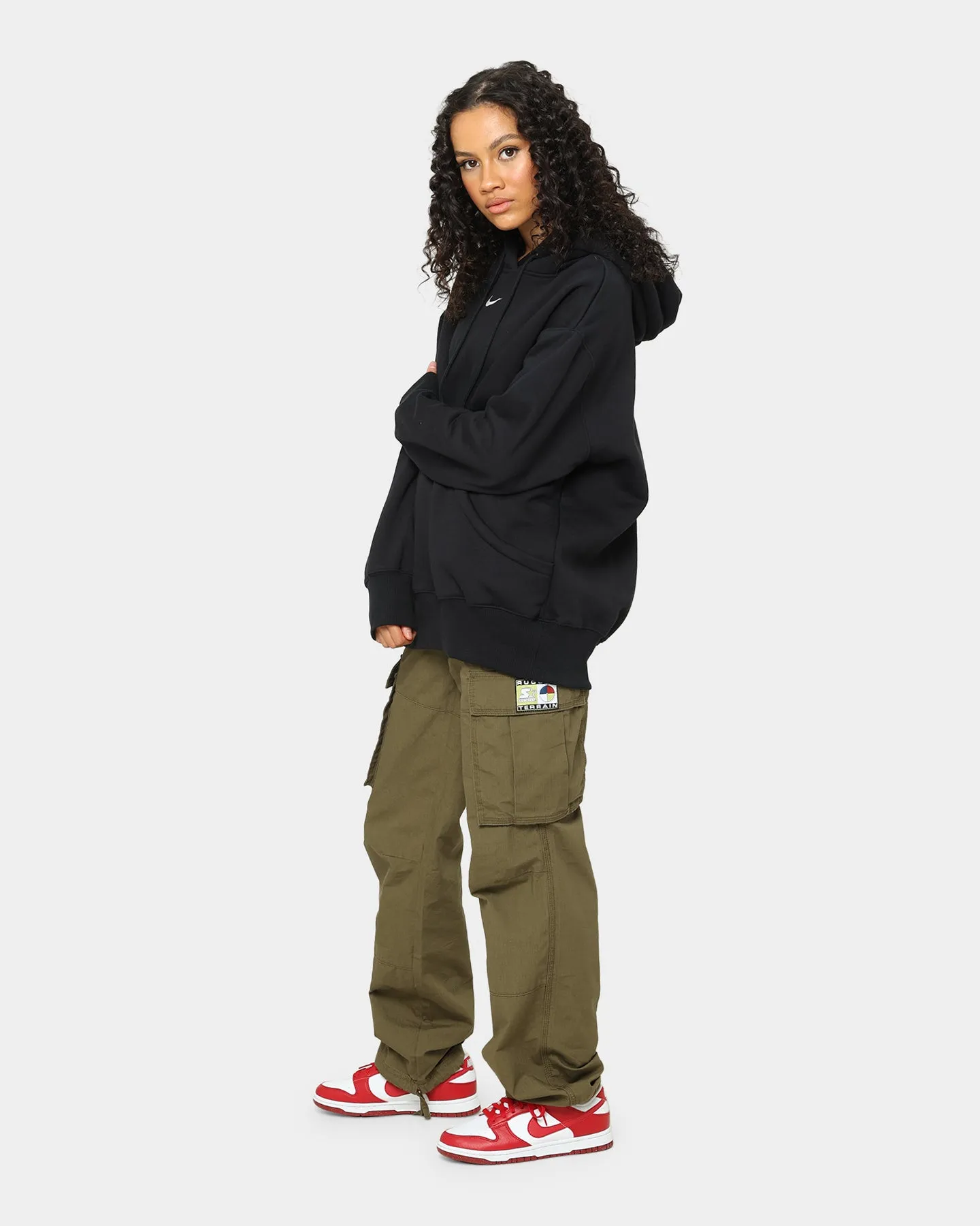 Nike Women's Sportswear Phoenix Fleece Oversized Pullover Hoodie Black/Sail