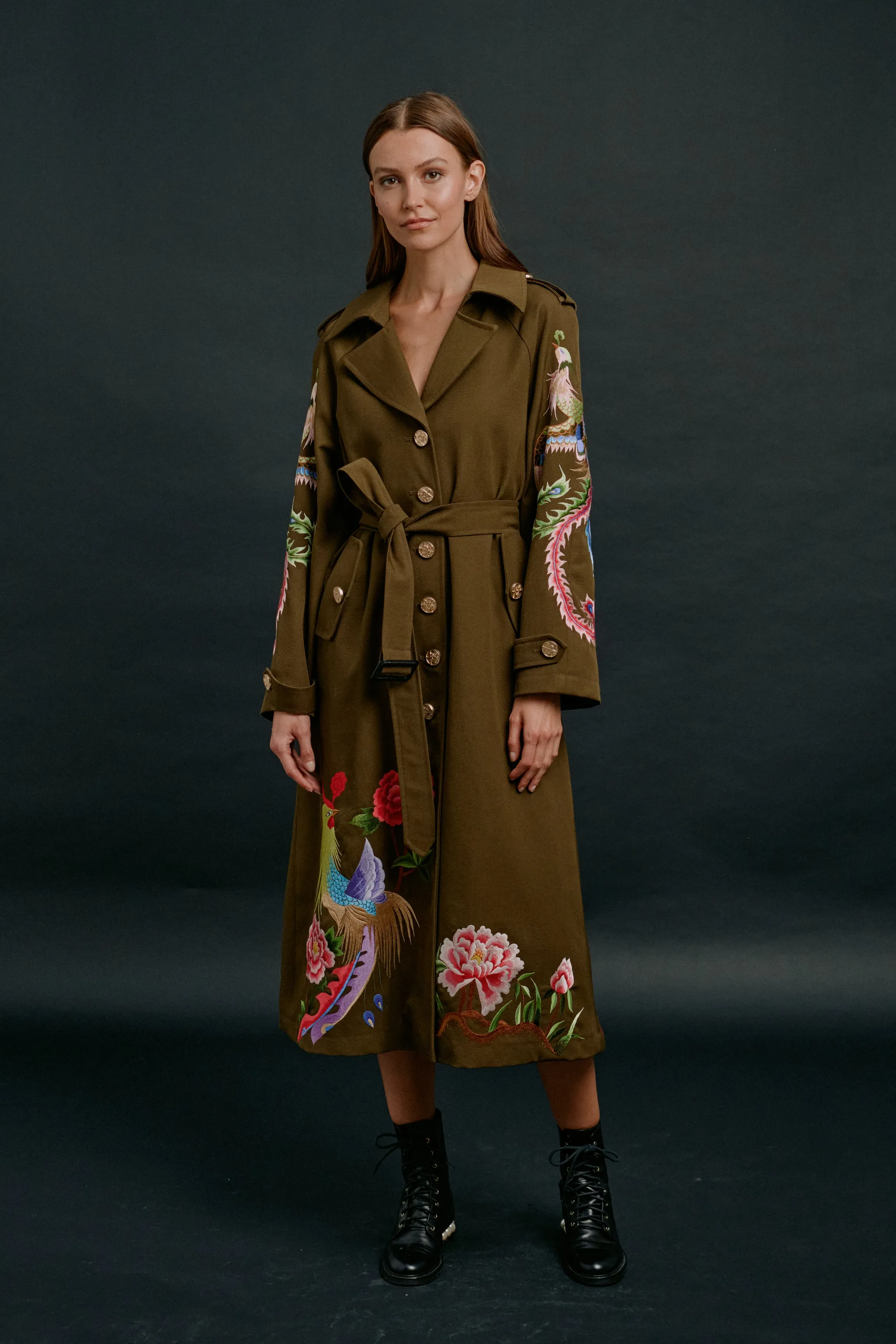 PHOENIX HERITAGE TRENCH COAT (ARMY GREEN)