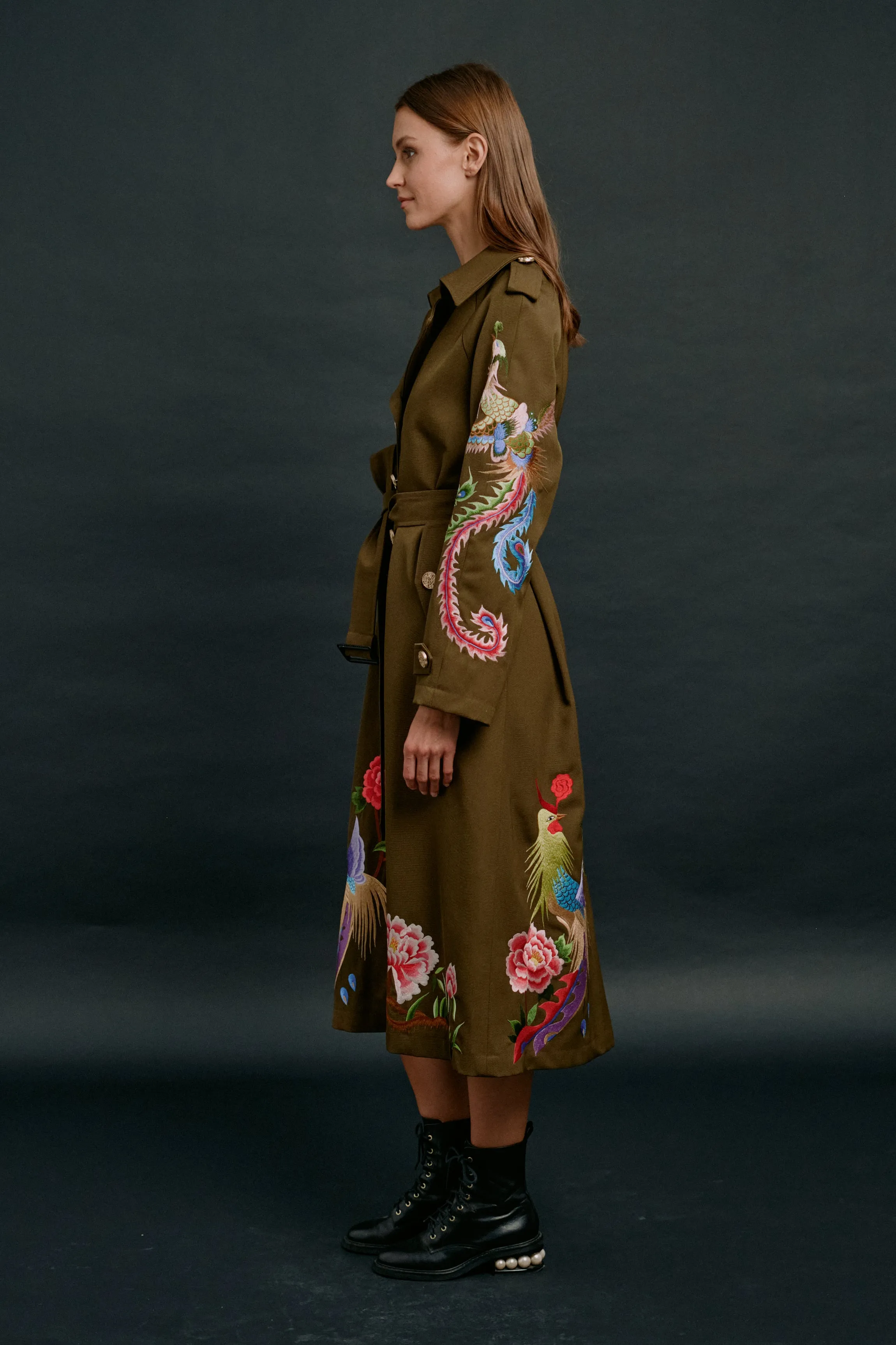 PHOENIX HERITAGE TRENCH COAT (ARMY GREEN)