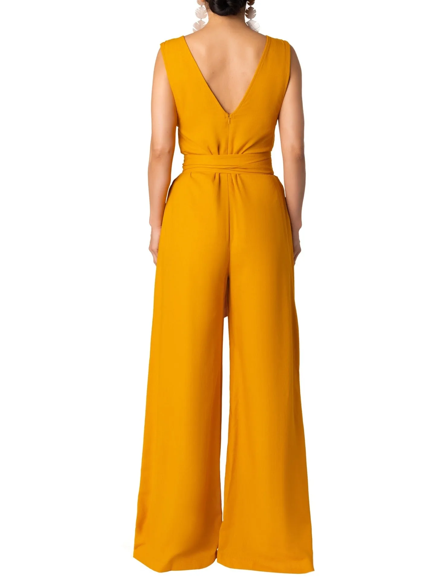 "Greece" Yellow V-Neck Jumpsuit