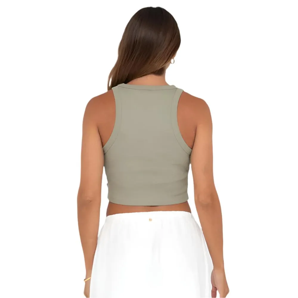 Rusty Contrast Racer Tank - Womens