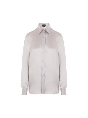 Satin Button-Up Blouse
