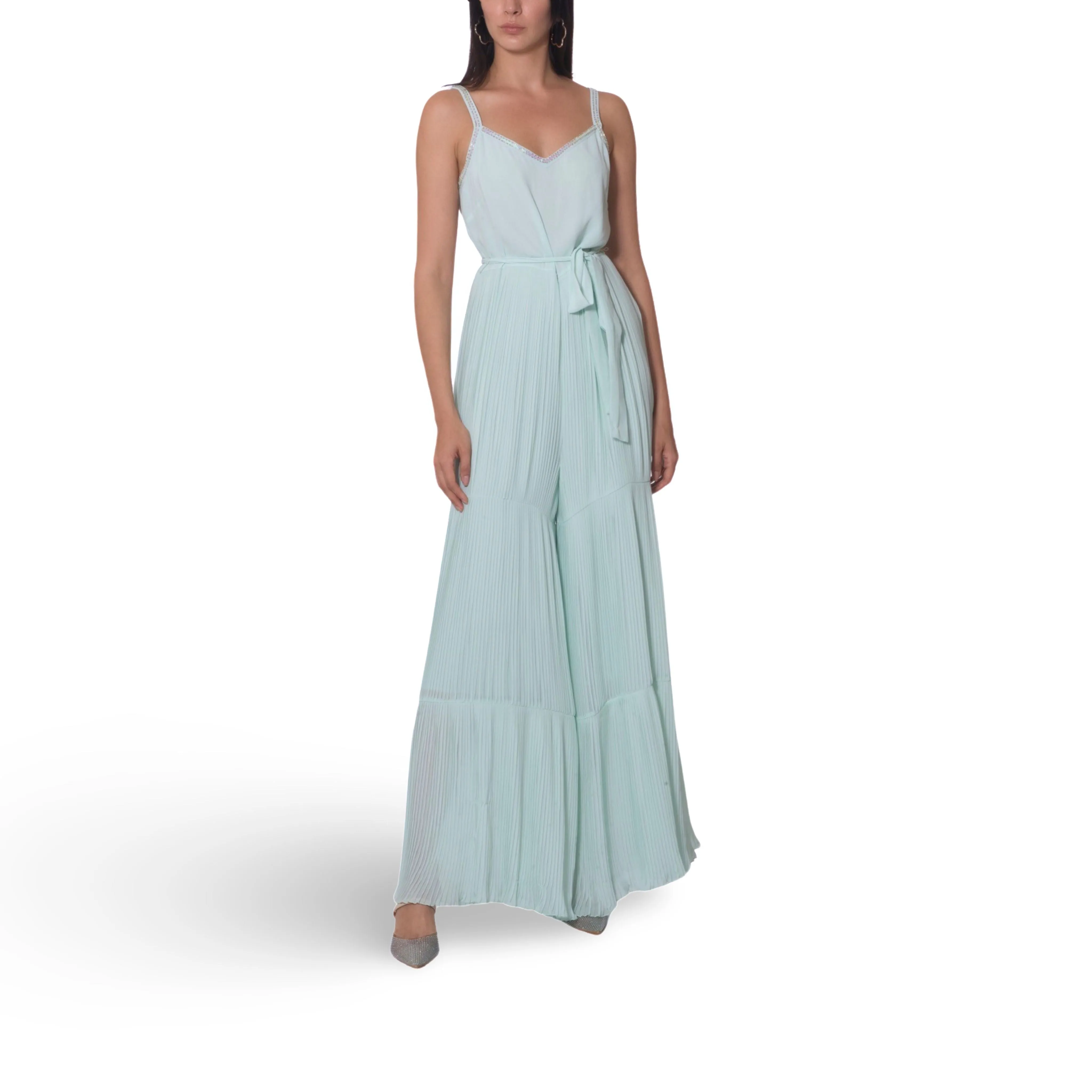 Sleeveless Belted Jumpsuit