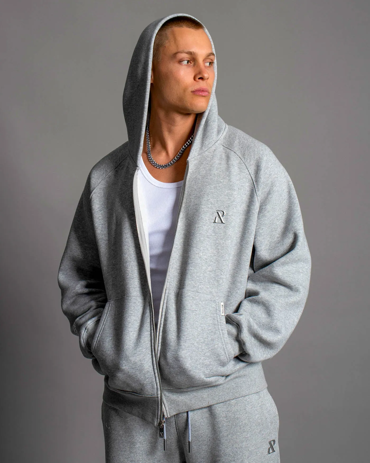 SSS REALISM RADIANT ZIP HOODIE GREY MARLE