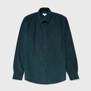 Sunspel Fine Cord Shirt in Peacock