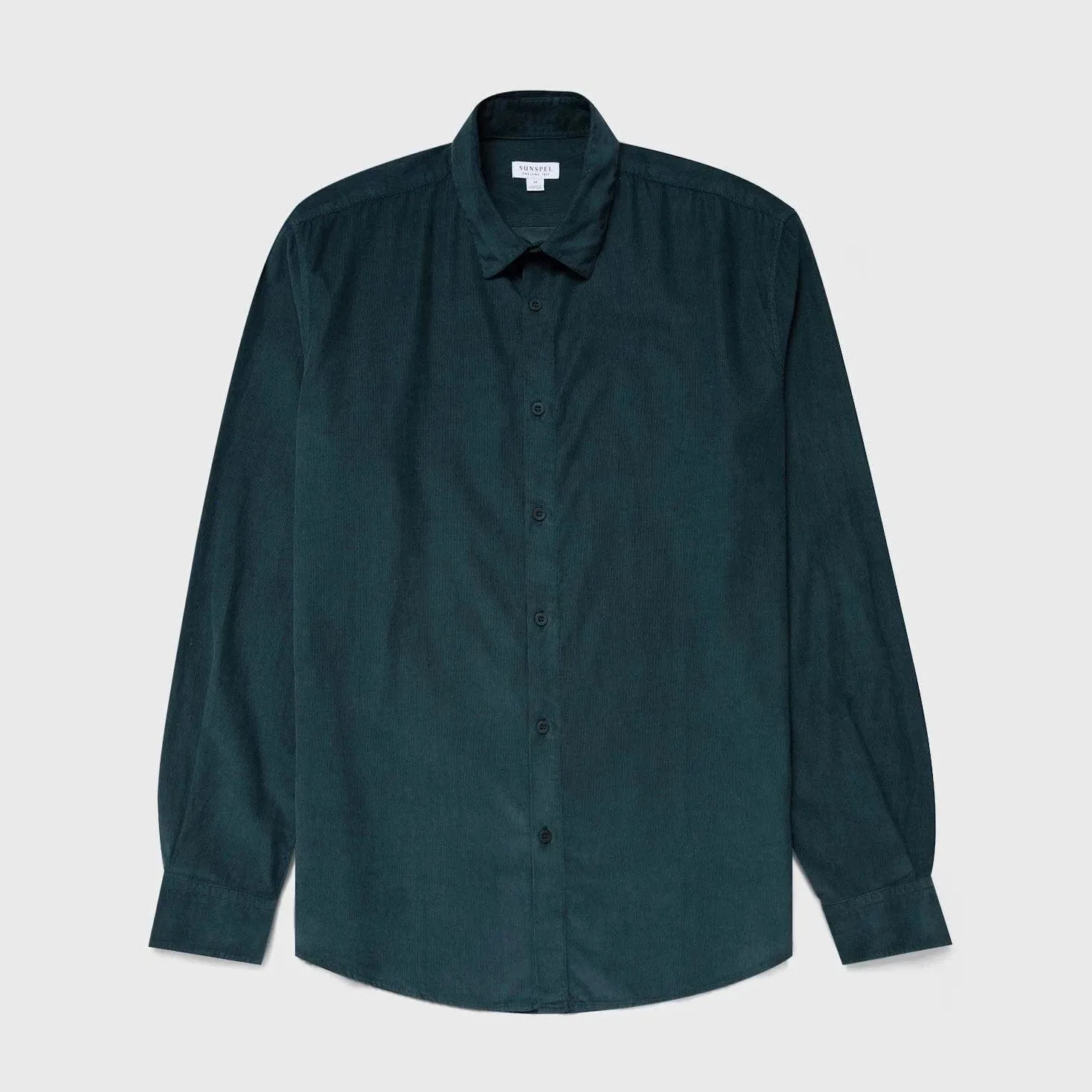 Sunspel Fine Cord Shirt in Peacock