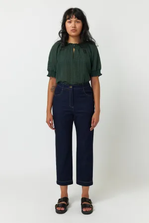 Sylvester Denim Cropped Trouser Dark Indigo