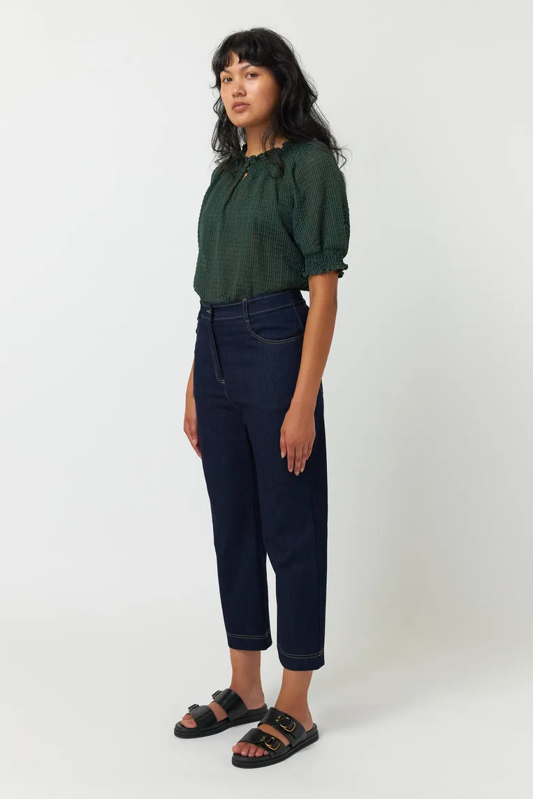 Sylvester Denim Cropped Trouser Dark Indigo