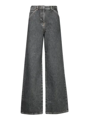 Wide Leg Jeans in Black Stone