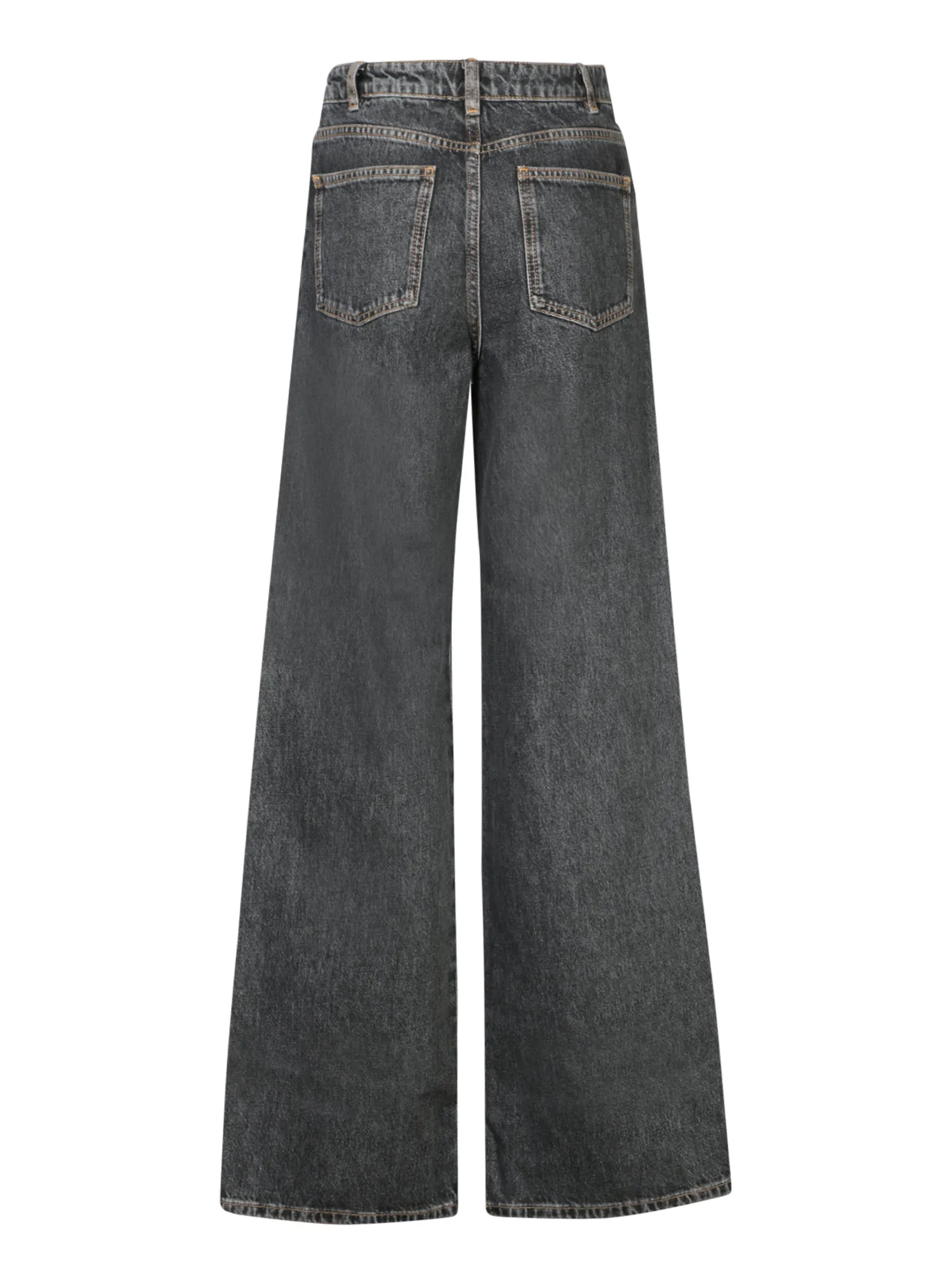 Wide Leg Jeans in Black Stone